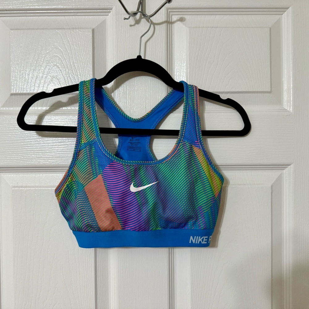 Nike Blue and Pink Dri-FIT Sports Bra
